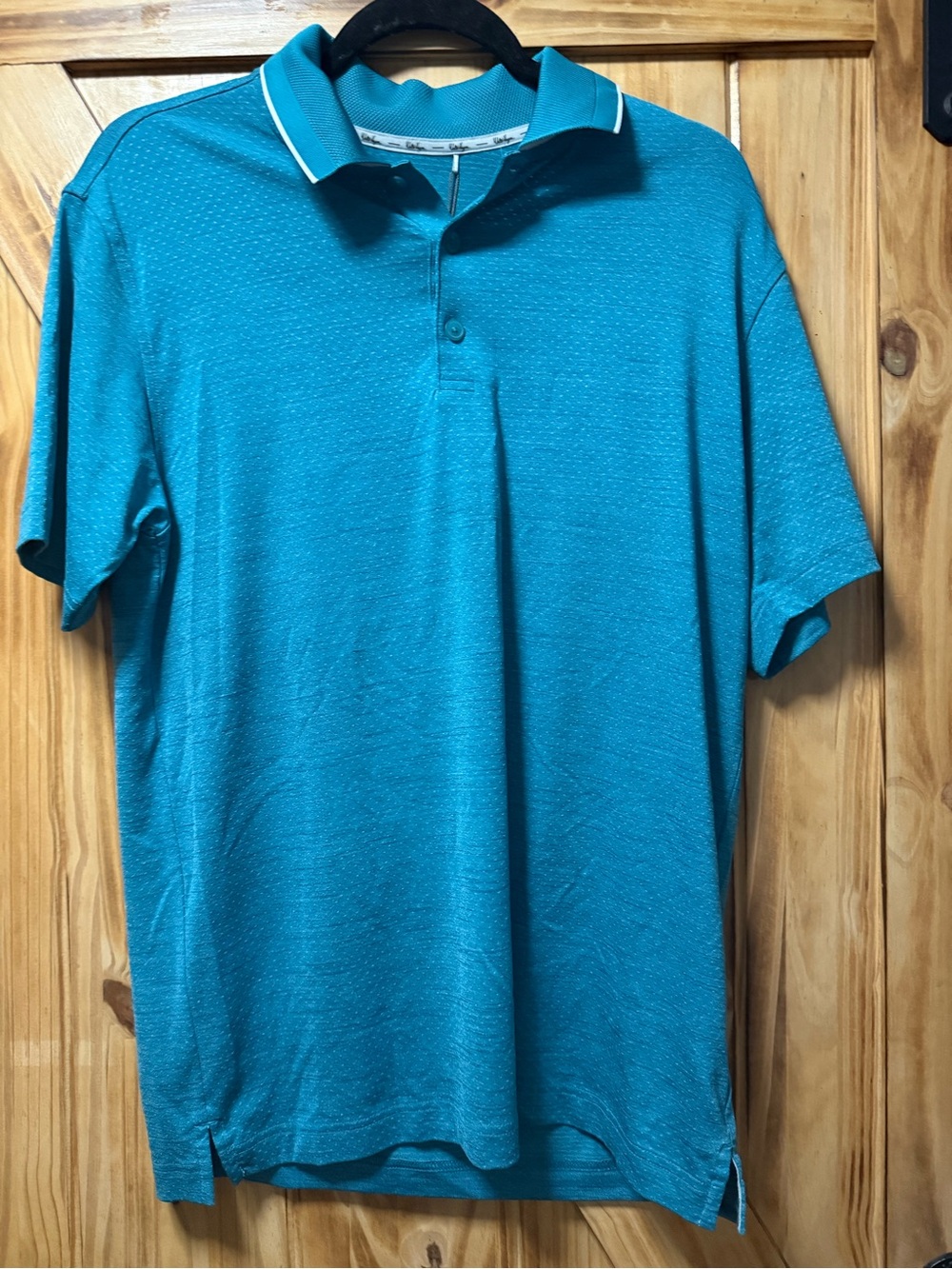 Walter Hagen Teal Polo with Contrast Collar Trim